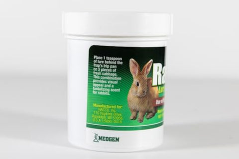 Neogen 952 Rabbit Lure brown ingredients emphasize customized scents for rabbits.