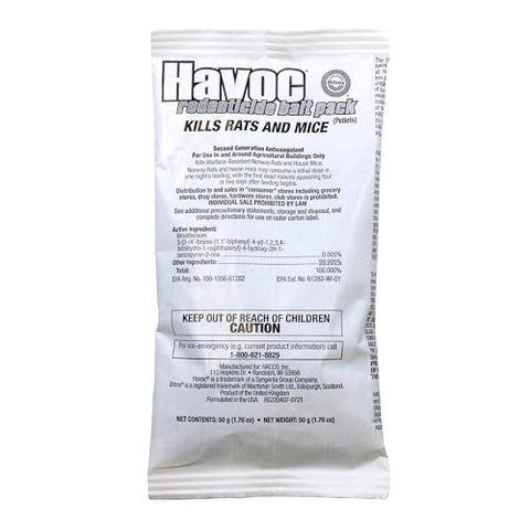 Close-up of Havoc bait pellets for effective rodent control