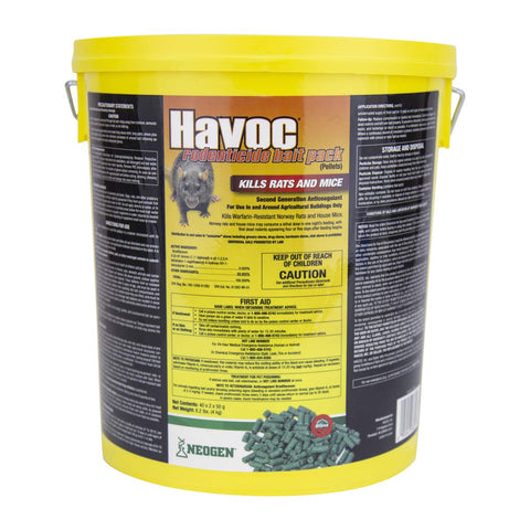 Neogen Havoc bait pellet pack for rodent control indoors and outdoors
