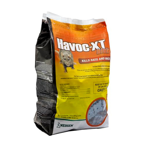Block-shaped Havoc XT bait blocks for targeting rodent activity.