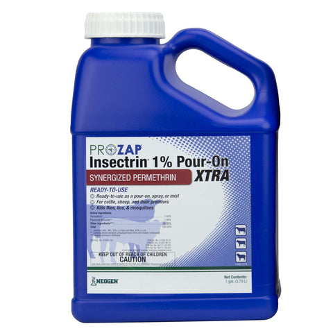 Neogen Prozap Insectrin 1% pour-on bottle protects cattle from flies and other pests