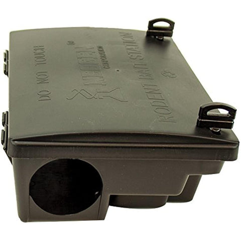 Neogen Ramik station front view shows secure, tamper-resistant design for rodent bait