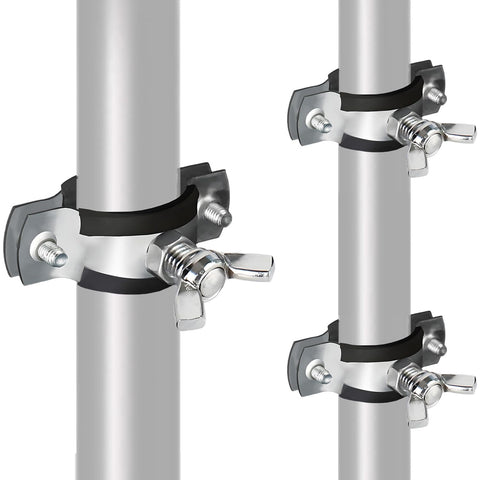 Neokisa metal squirrel baffle bracket mounted on a bird feeder pole showing sturdy support