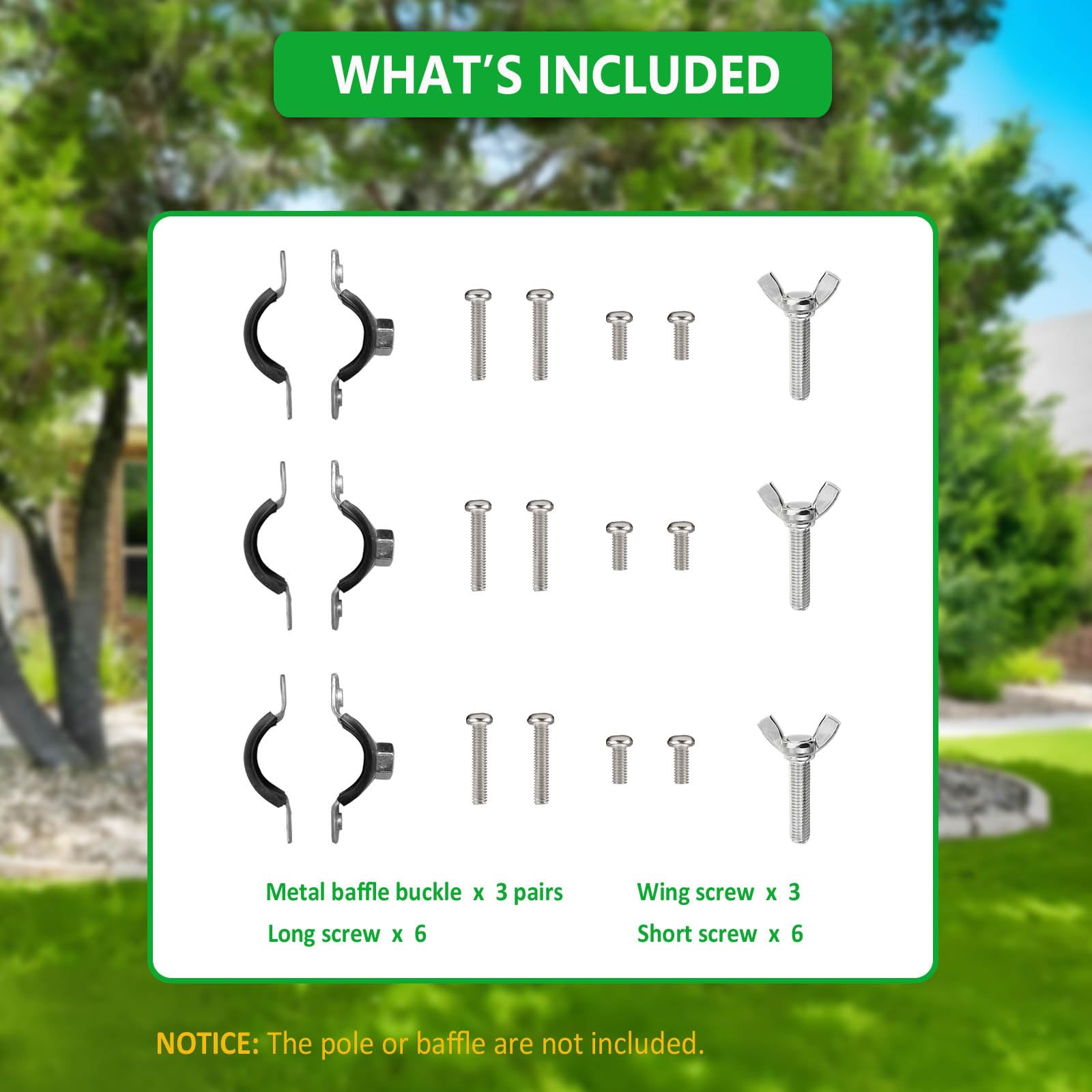 Neokisa 3-pack of squirrel baffle brackets for multiple feeders