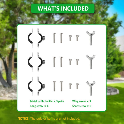 Neokisa 3-pack of squirrel baffle brackets for multiple feeders