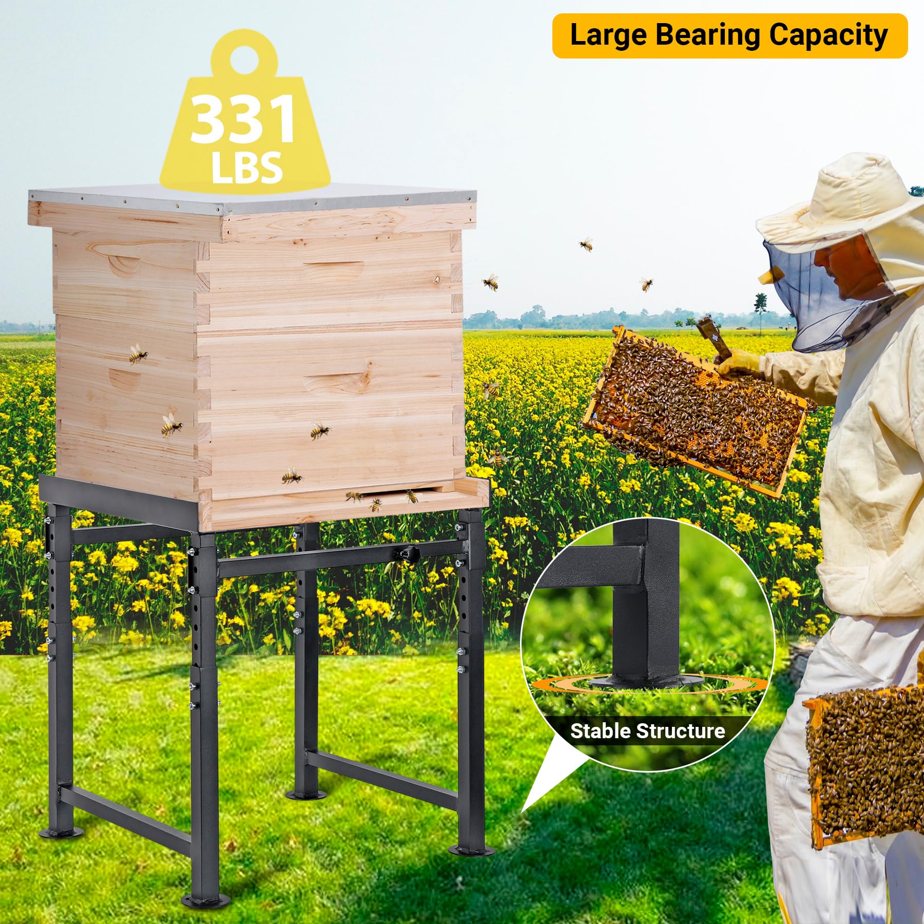 Neorexon hive stand includes hardware for quick assembly