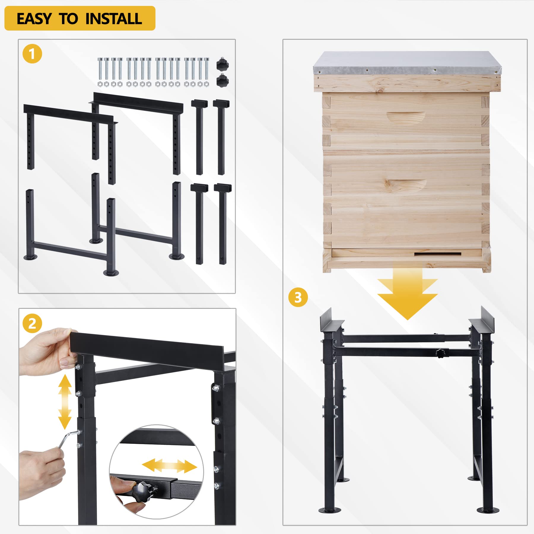 Neorexon hive stand elevation feature promotes moisture control