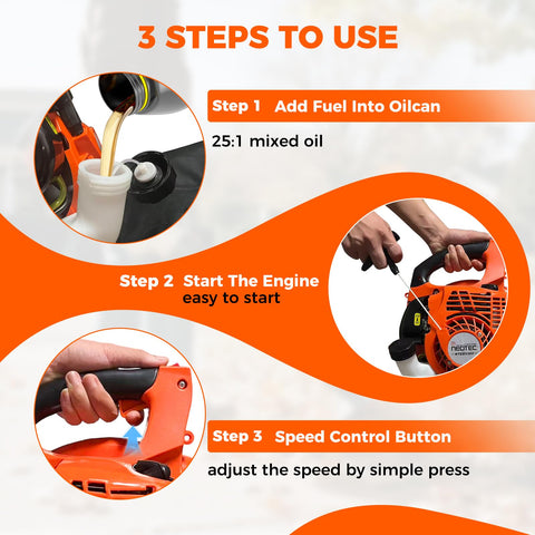 NEOTEC 2 cycle engine starts quickly for immediate use.