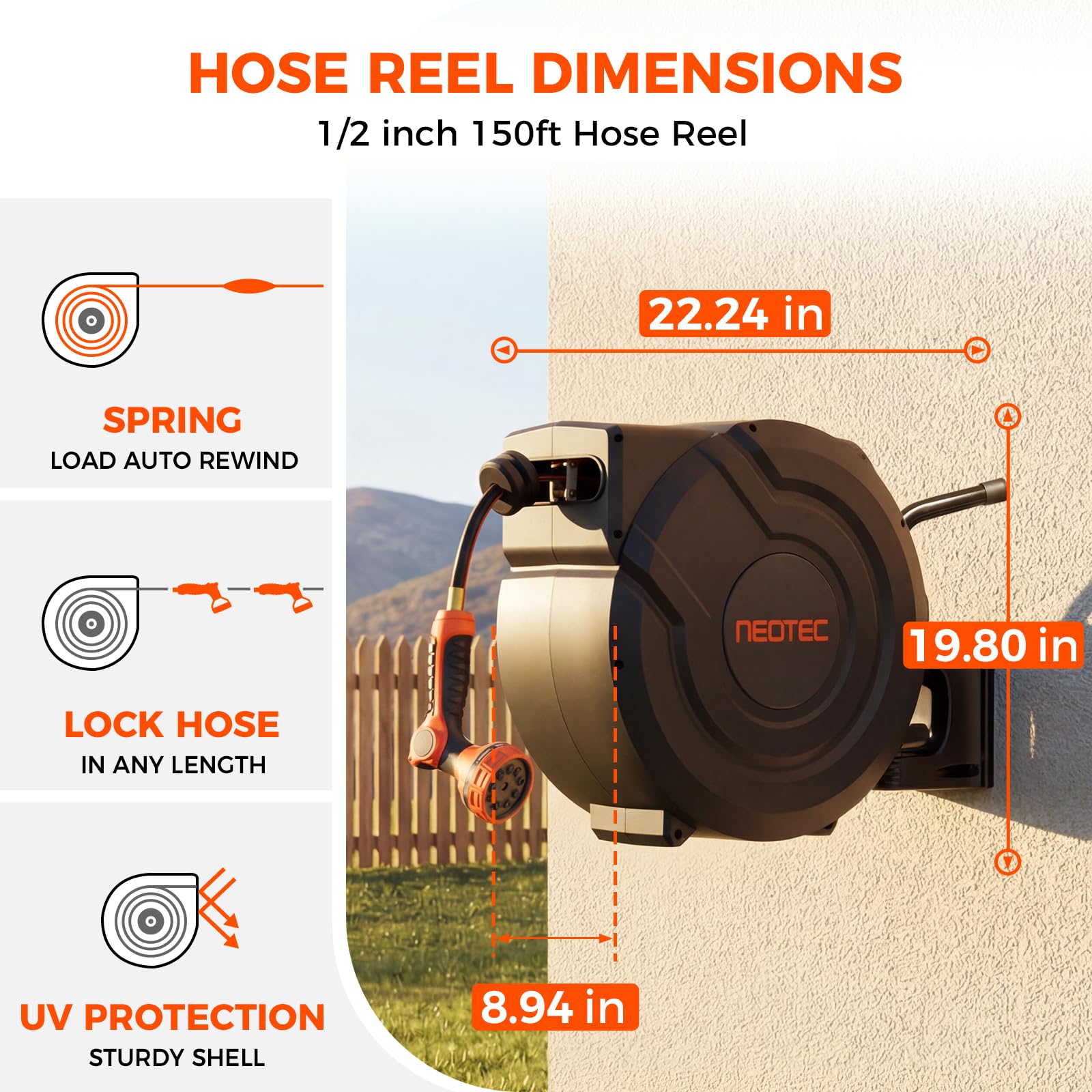 NEOTEC 9-pattern spray nozzle for versatile garden watering