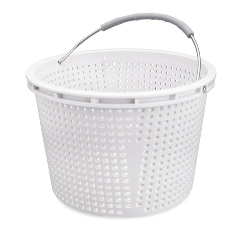 Neowah 8-inch pool skimmer basket, front view, shows robust debris capture.