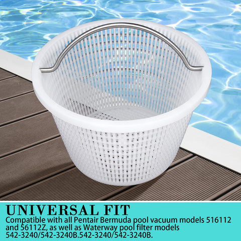 Neowah pool skimmer basket durable plastic resists chemicals for long-lasting pool maintenance.
