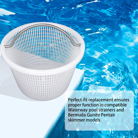 Neowah pool skimmer basket easy cleaning with simple lift and rinse.