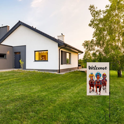 Nepnuser Derby Day flag backyard lawn display adds festive charm to gardens