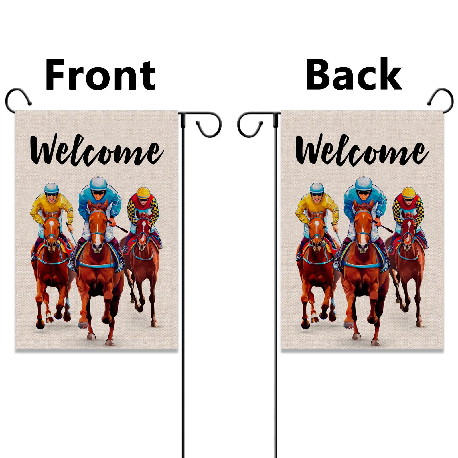 Nepnuser Derby Day flag double sided print shows bold color from both sides
