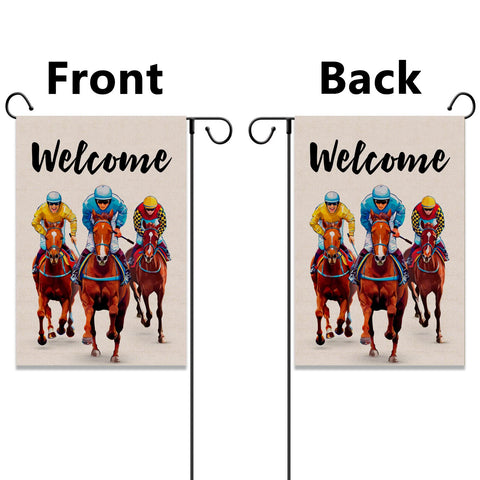 Nepnuser Derby Day flag double sided print shows bold color from both sides