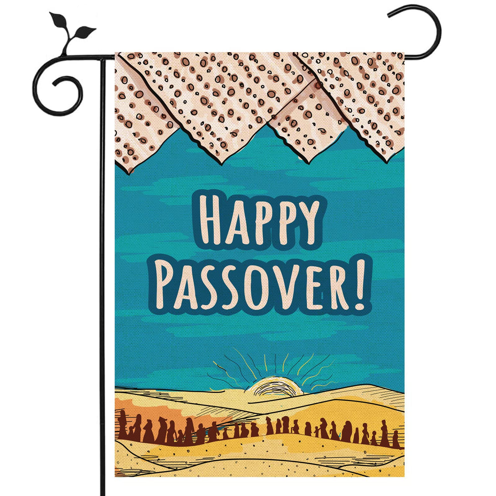 Nepnuser Happy Passover garden flag, double-sided, ideal for outdoor yard decor.