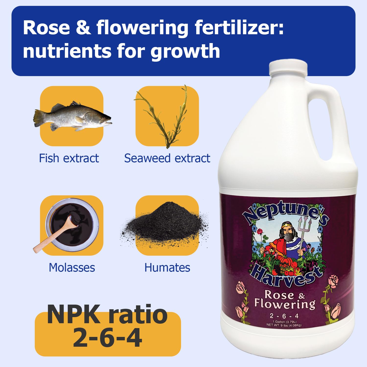 Neptune's Harvest Root-Development supports stronger root systems for healthier plants.