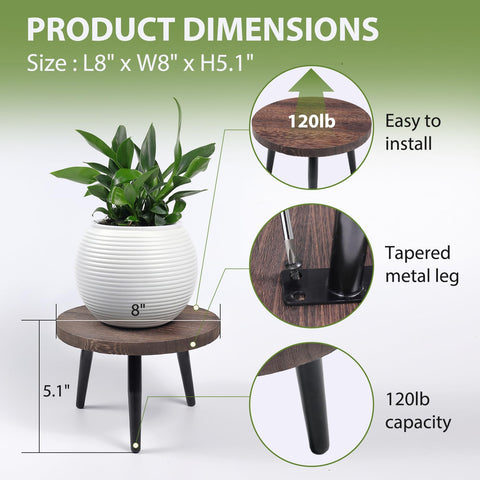 Neracking plant stand triangular metal legs provide stable support for heavier pots.