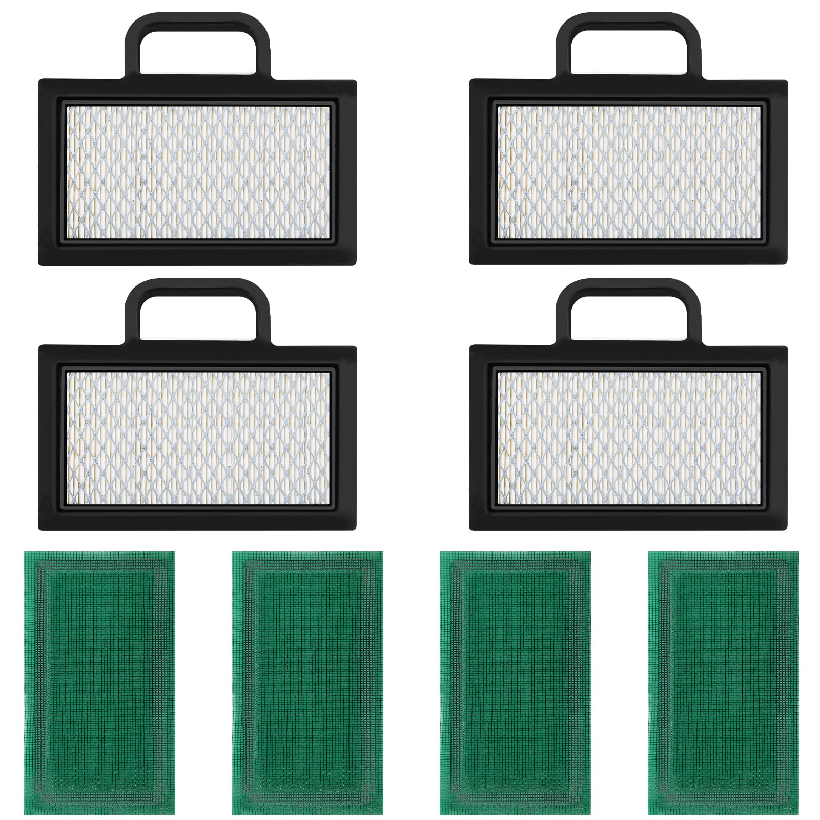 Nerans 4-pack senior air filters, pack shot, ready for quick mower maintenance