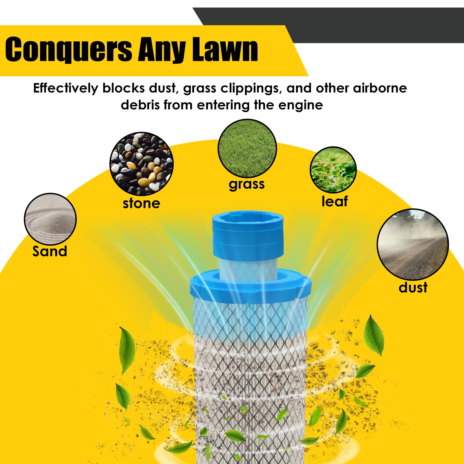 Nerans inner air filter captures fine particles for cleaner intake air.