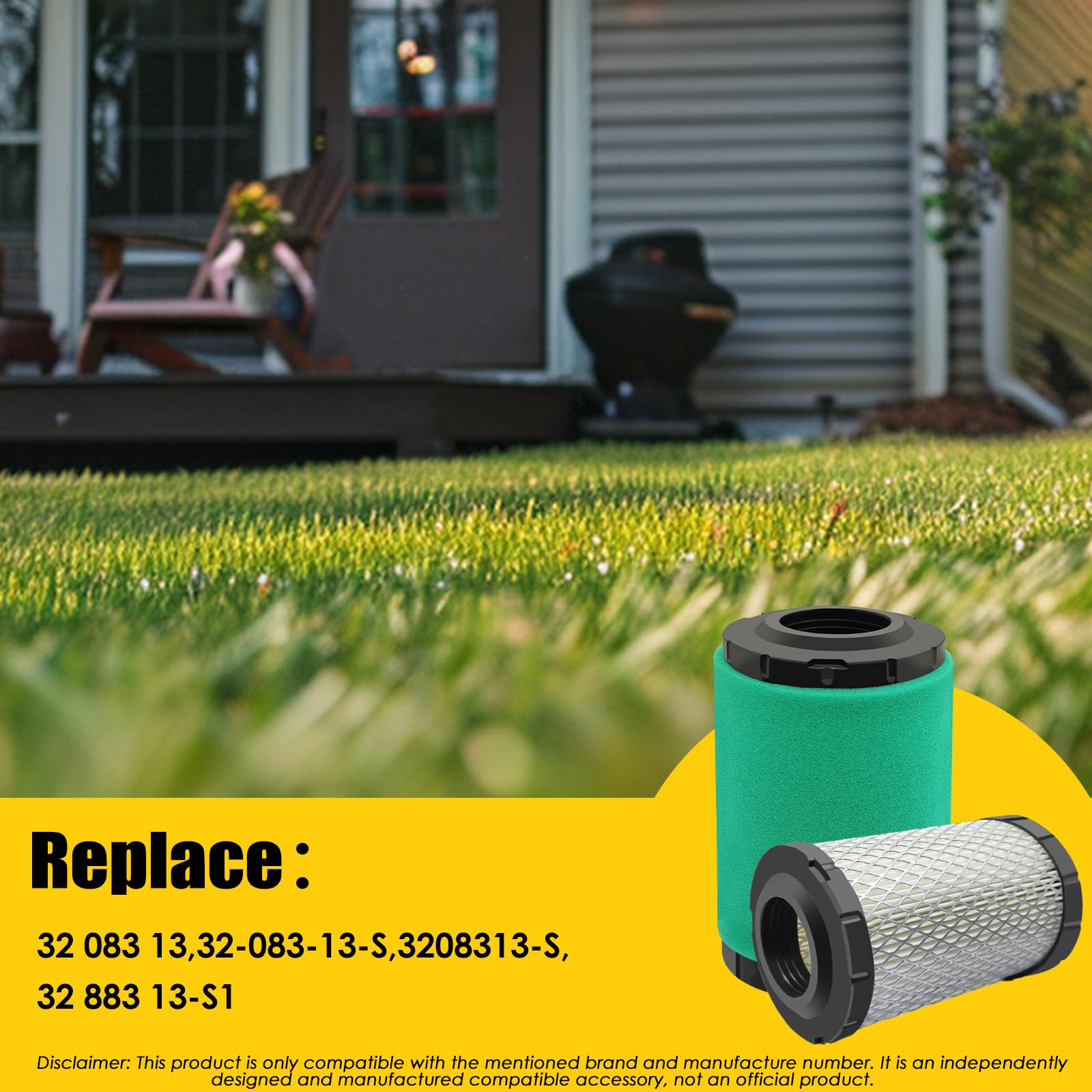 Nerans packaging shows four air filters and four pre-filters for replacement