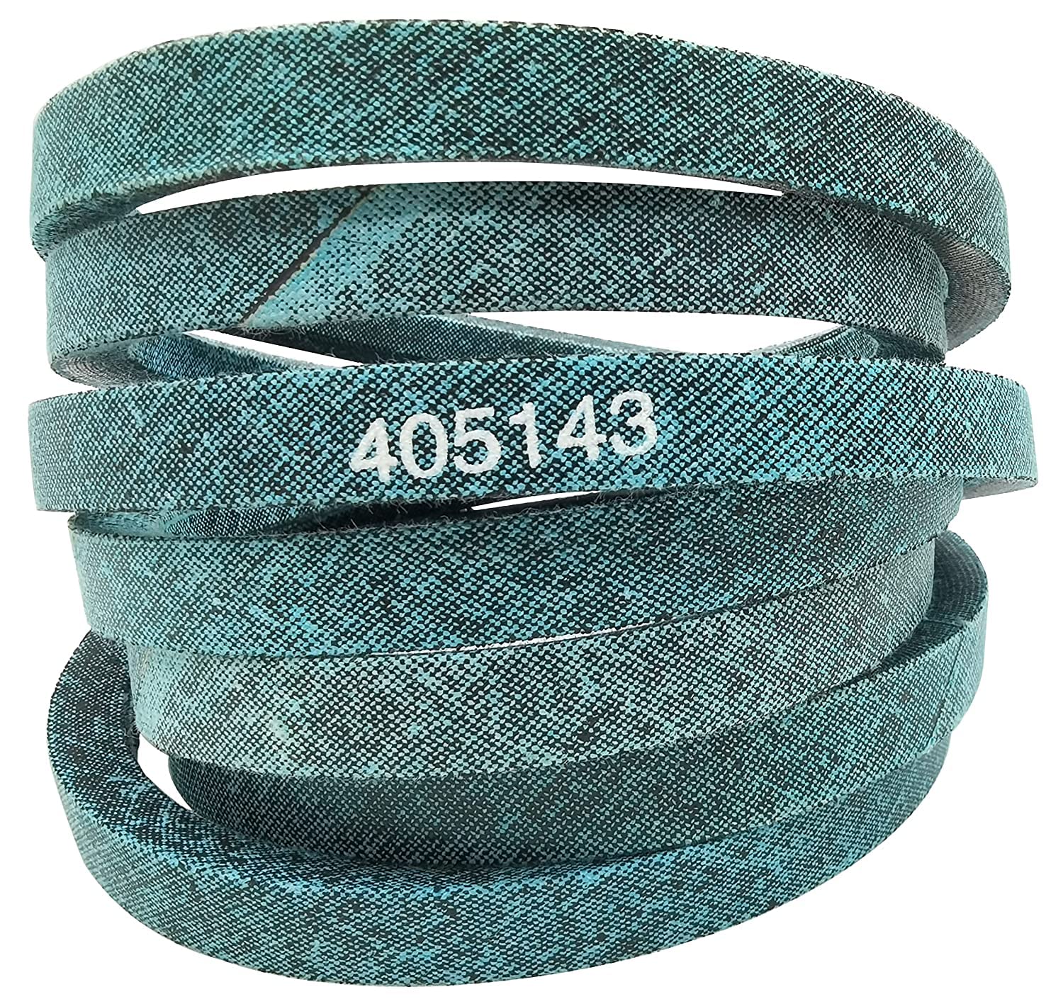Neryera 405143 deck drive belt close-up highlighting durable construction.