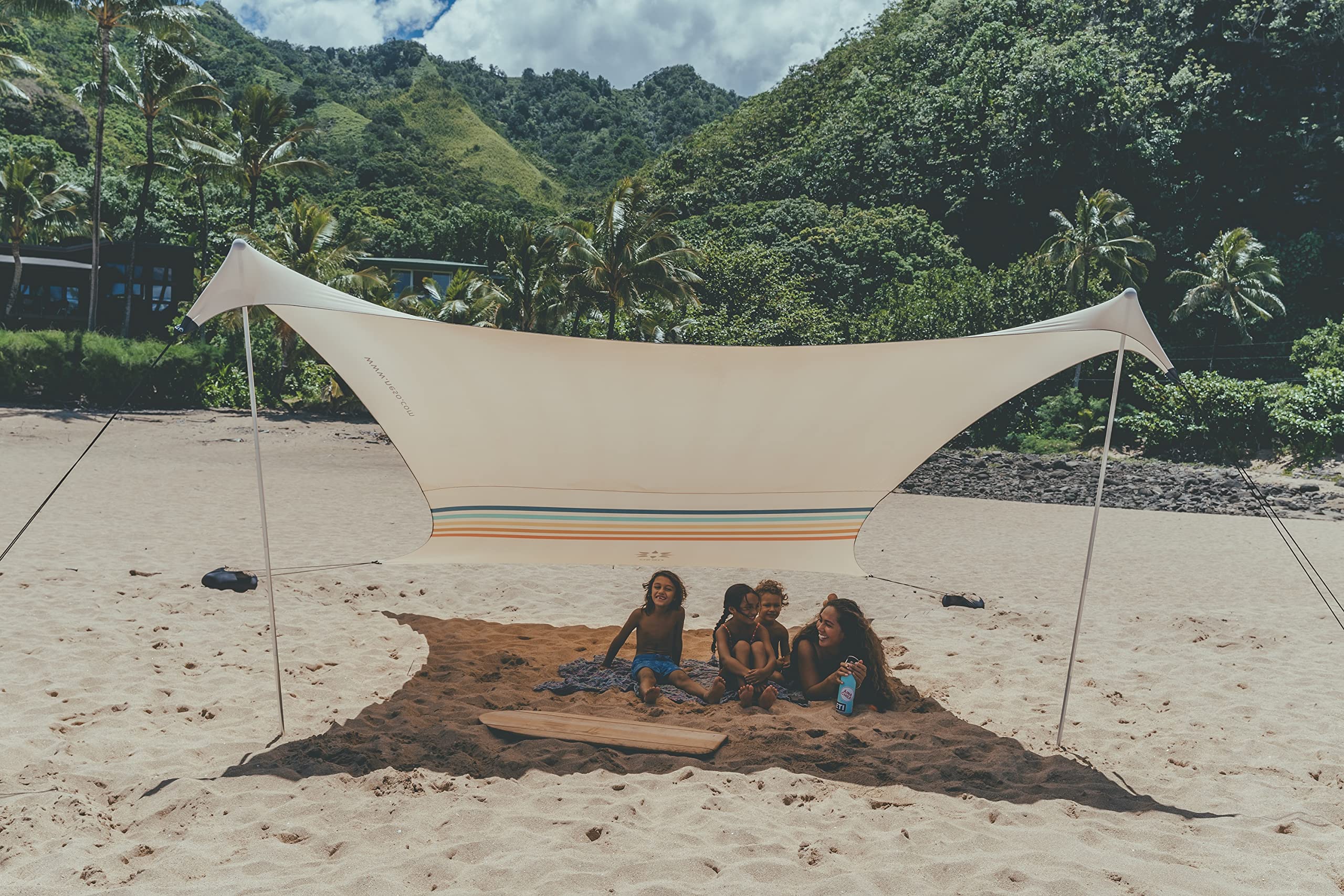 Neso 7x7ft beach canopy provides roomy shade for picnics.