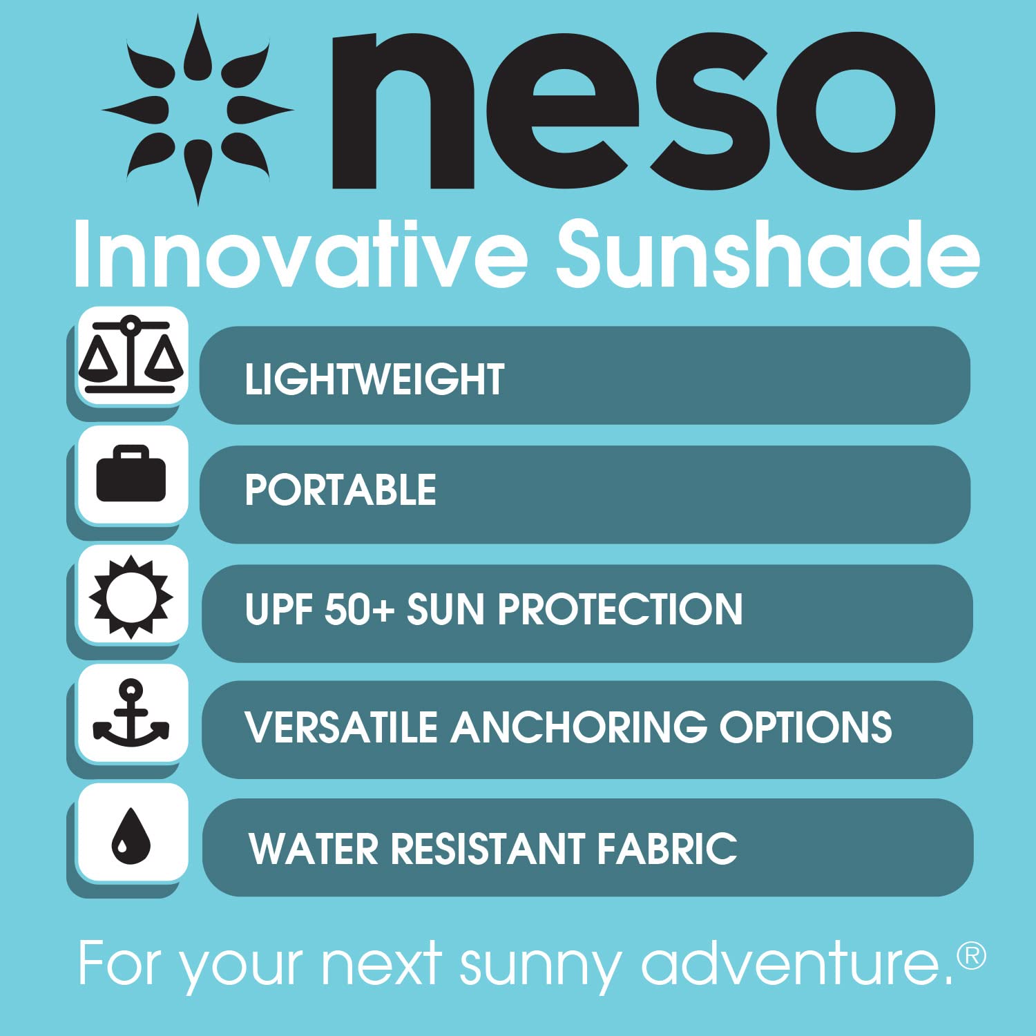 Neso 7x7ft sun shelter ready for quick family shade