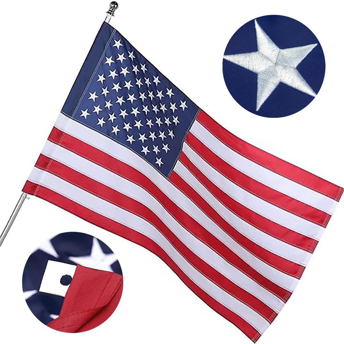 NESSDOVE 2.5x4 ft flag with pole sleeve ready for display indoors or outdoors