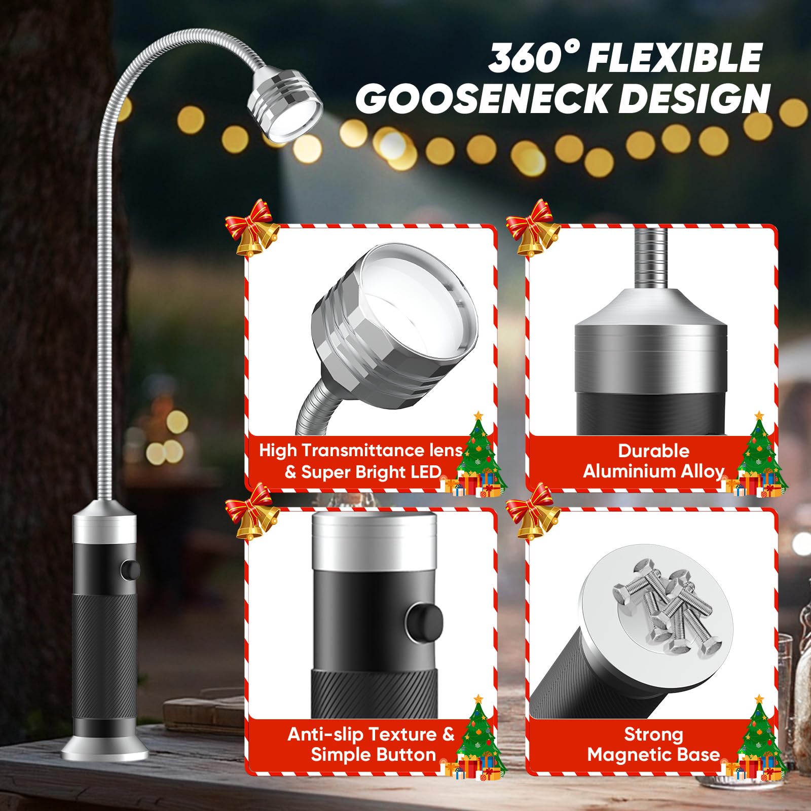 NESSTU grill light provides 360-degree adjustability to aim light where needed.