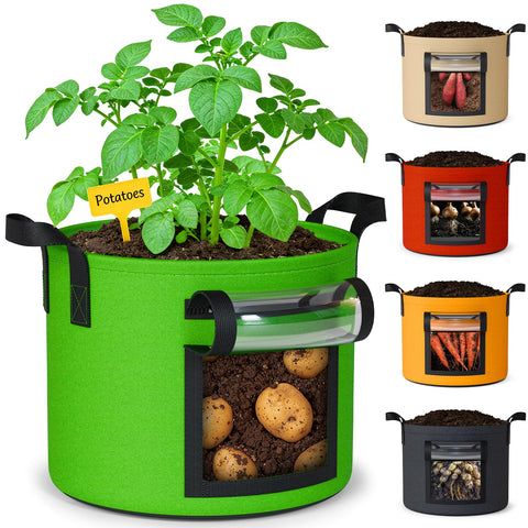NESSTU harvest window on 15 gallon bags for easy growth checks
