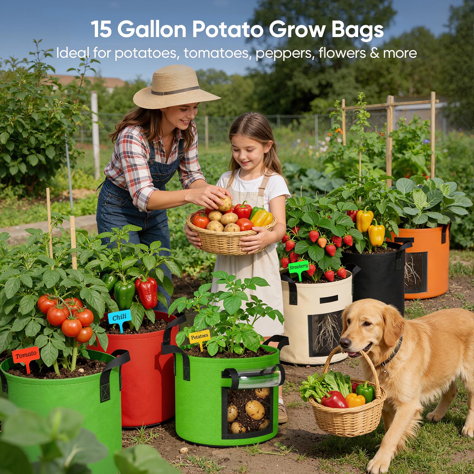 NESSTU reinforced handles on grow bags for easy relocation