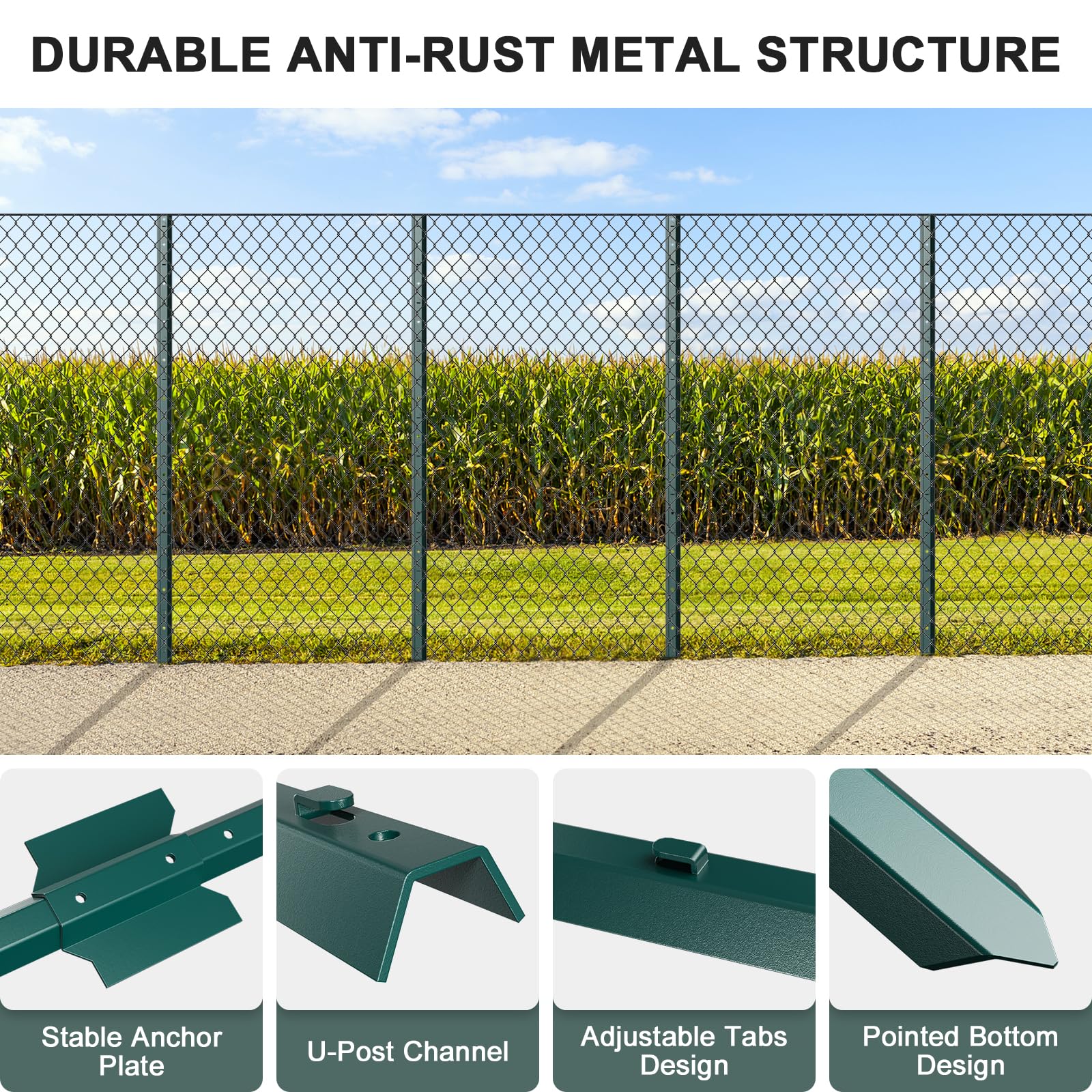 Nessxa corner anchor usage demonstrates stable right-angle fencing.