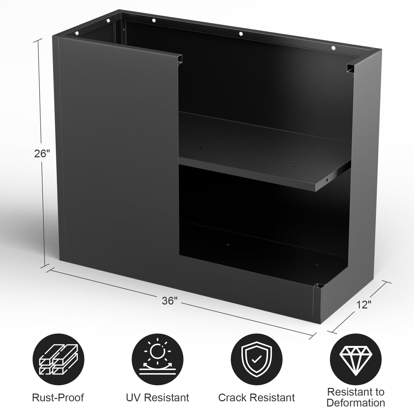 Nessxa planter with insert shelf adjustable height for different plant sizes.