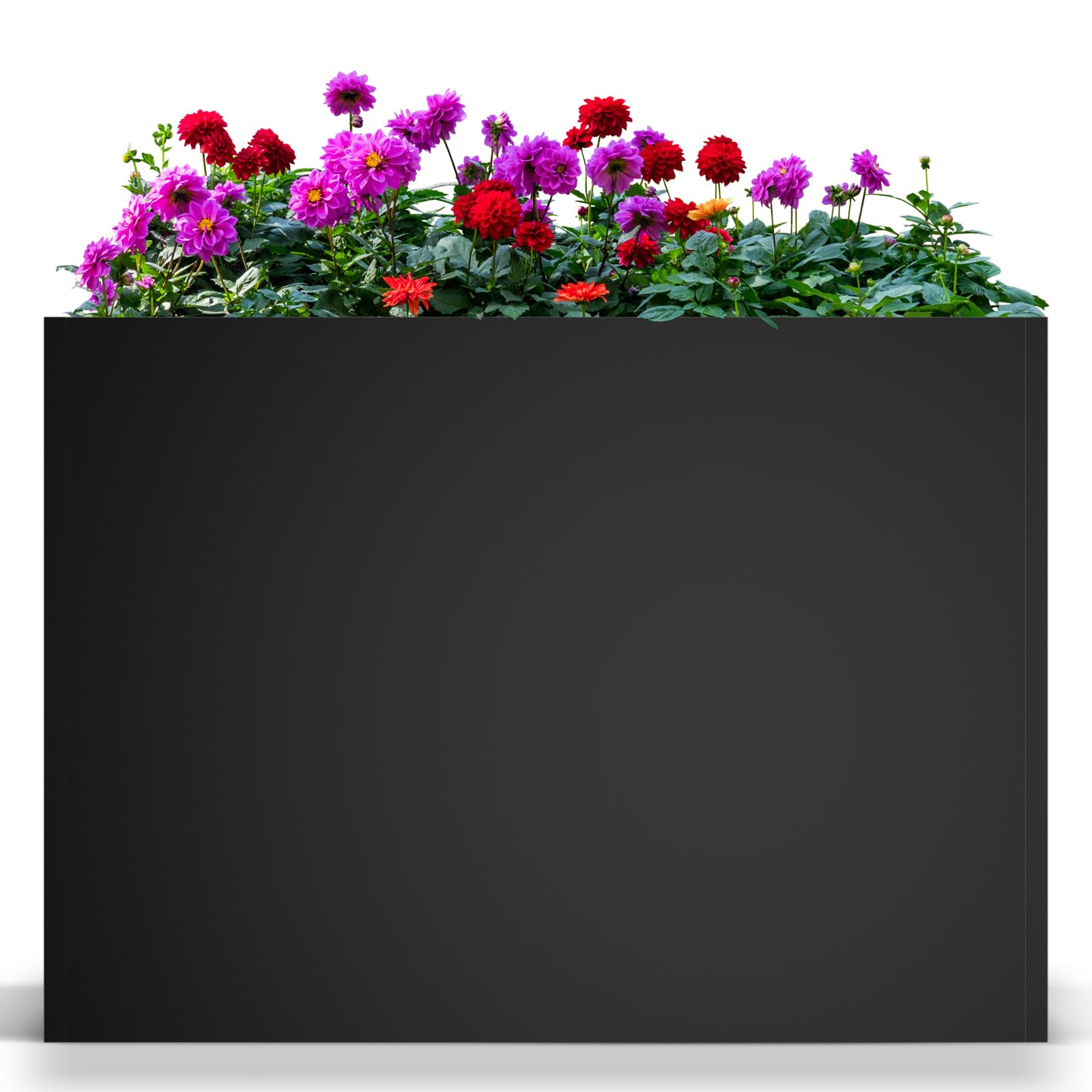 Nessxa tall metal planter box shows a spacious outdoor-ready profile with dimensions 38x13 inches.