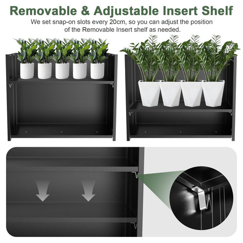 Nessxa Tall Metal Planter Box drainage holes highlighting water management