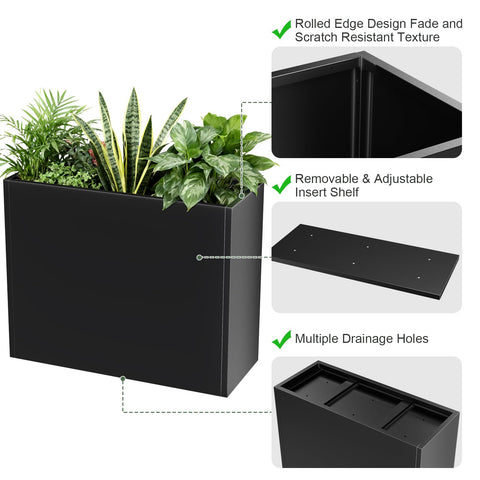 Nessxa planter features drainage holes to prevent overwatering and root rot.