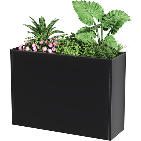 Nessxa Tall Metal Planter Box front view for durable outdoor use