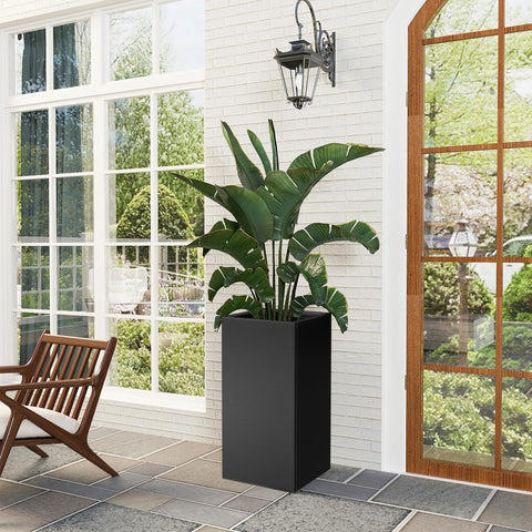 Nessxa tall metal planter box weather resistance ensures long outdoor life in sun and rain.