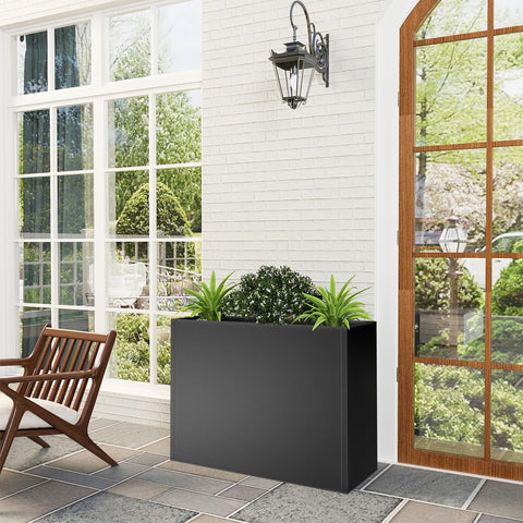 Nessxa weather-resistant rectangular planter performs well in outdoor conditions.