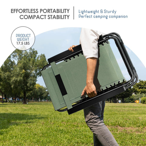 Nestl water-resistant metal construction withstands outdoor use by pool or patio.