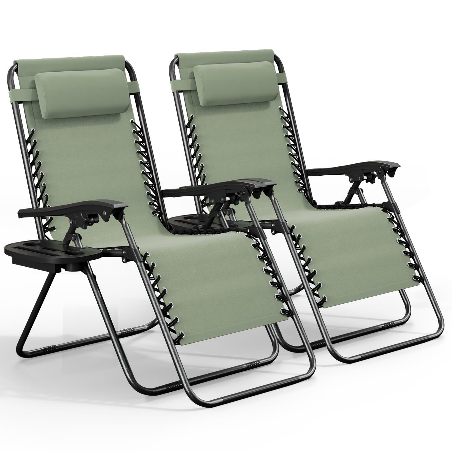 Nestl Zero Gravity Chairs pair, assembled and ready for outdoor lounging on patio or beach.
