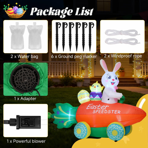 Nestly Easter yard decor showing bunny with illuminated features for evenings
