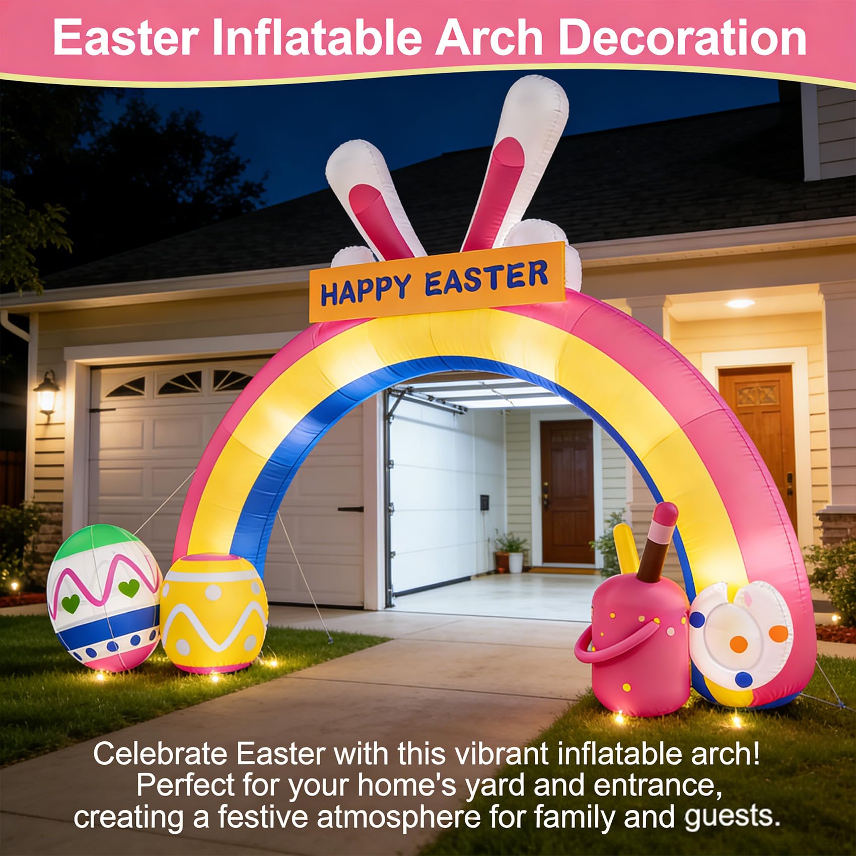 Nestly versatile Easter arch suitable for gardens, parties, and school events.