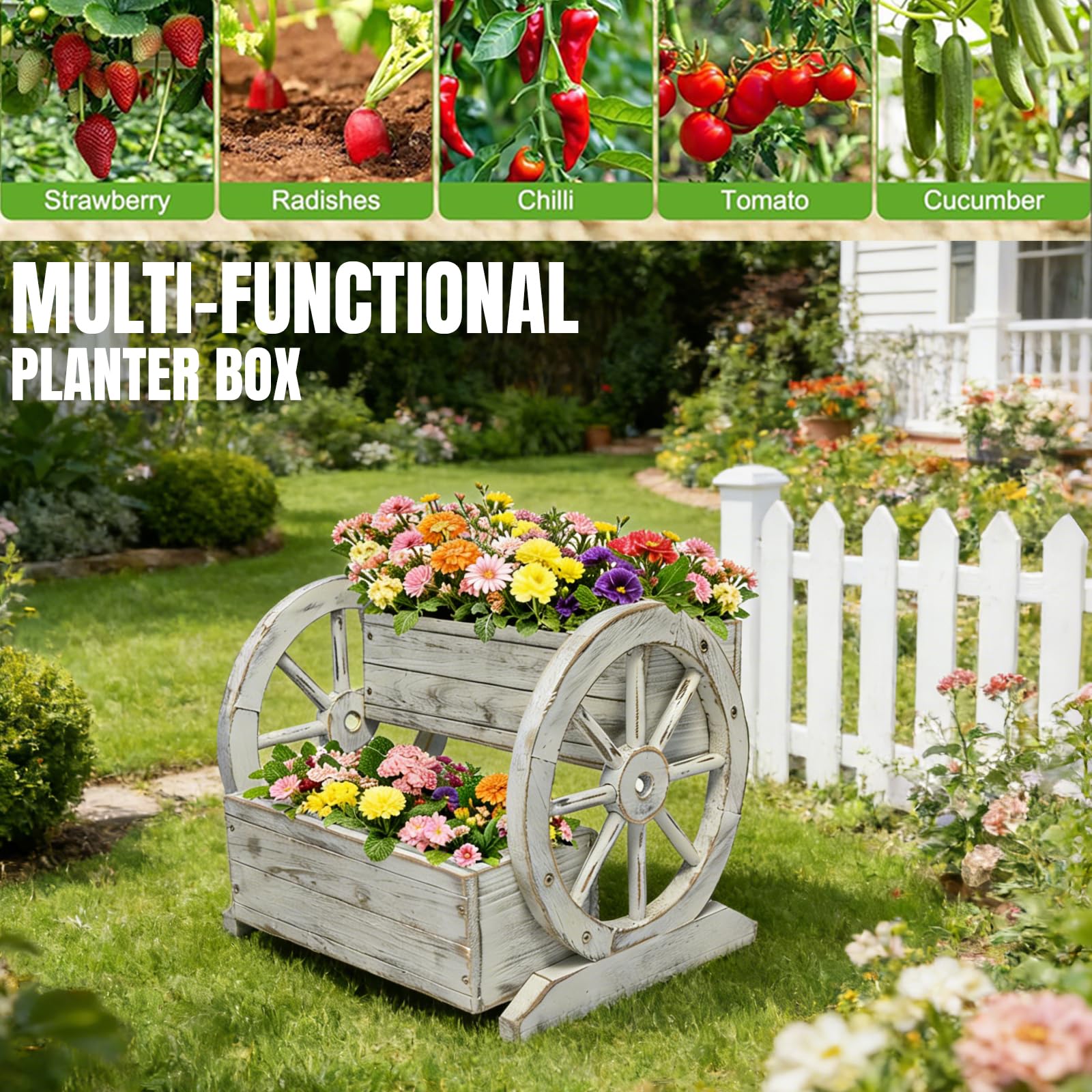 NestNature raised wooden garden bed ready for versatile outdoor planting.