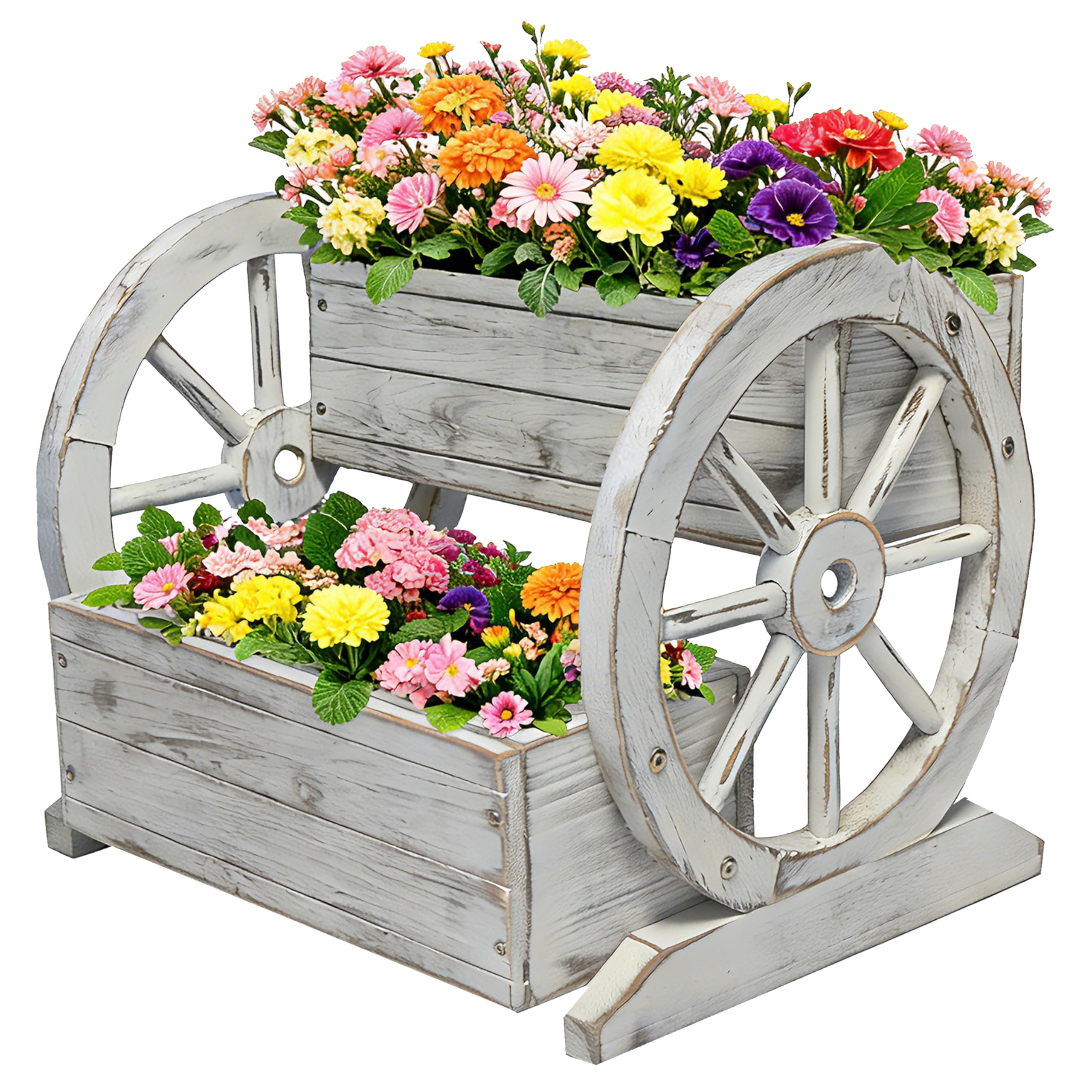 NestNature wagon planter box two-tier design for organized herb and flower displays.