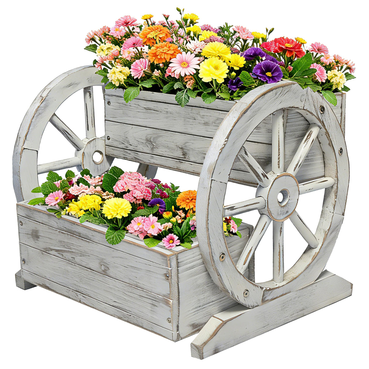 NestNature wagon planter box two-tier design for organized herb and flower displays.