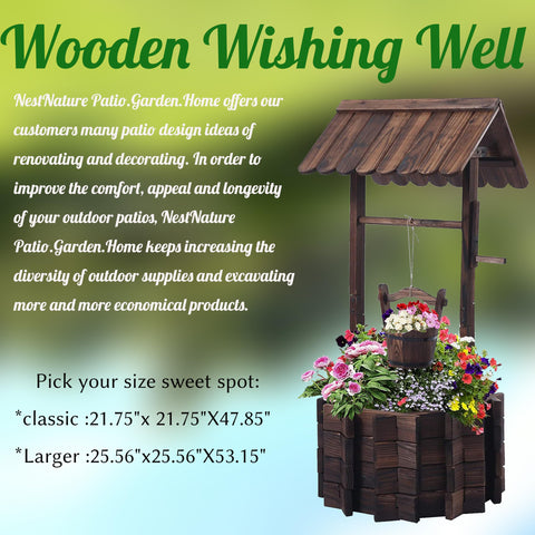 NestNature Wishing Well yard decor styling for patios and gardens.