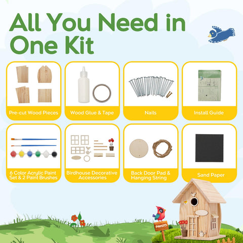 NESTO bird house kit back door design enables easy cleaning and predator defense