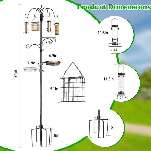 NestShld 94-inch metal pole provides a tall, stable outdoor display.
